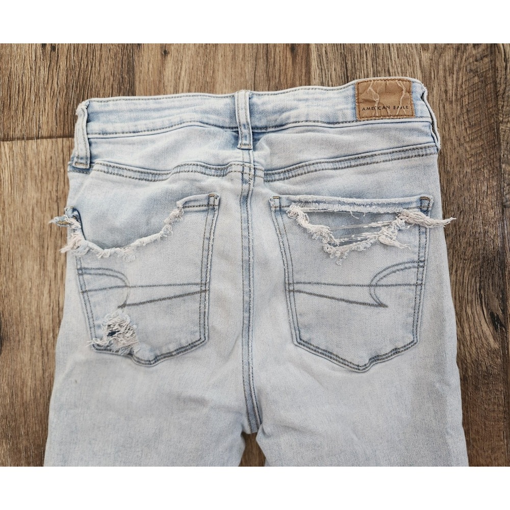 American Eagle Jeans Next Level Stretch 26 x 26 Jegging Distressed Destroyed - Picture 14 of 16